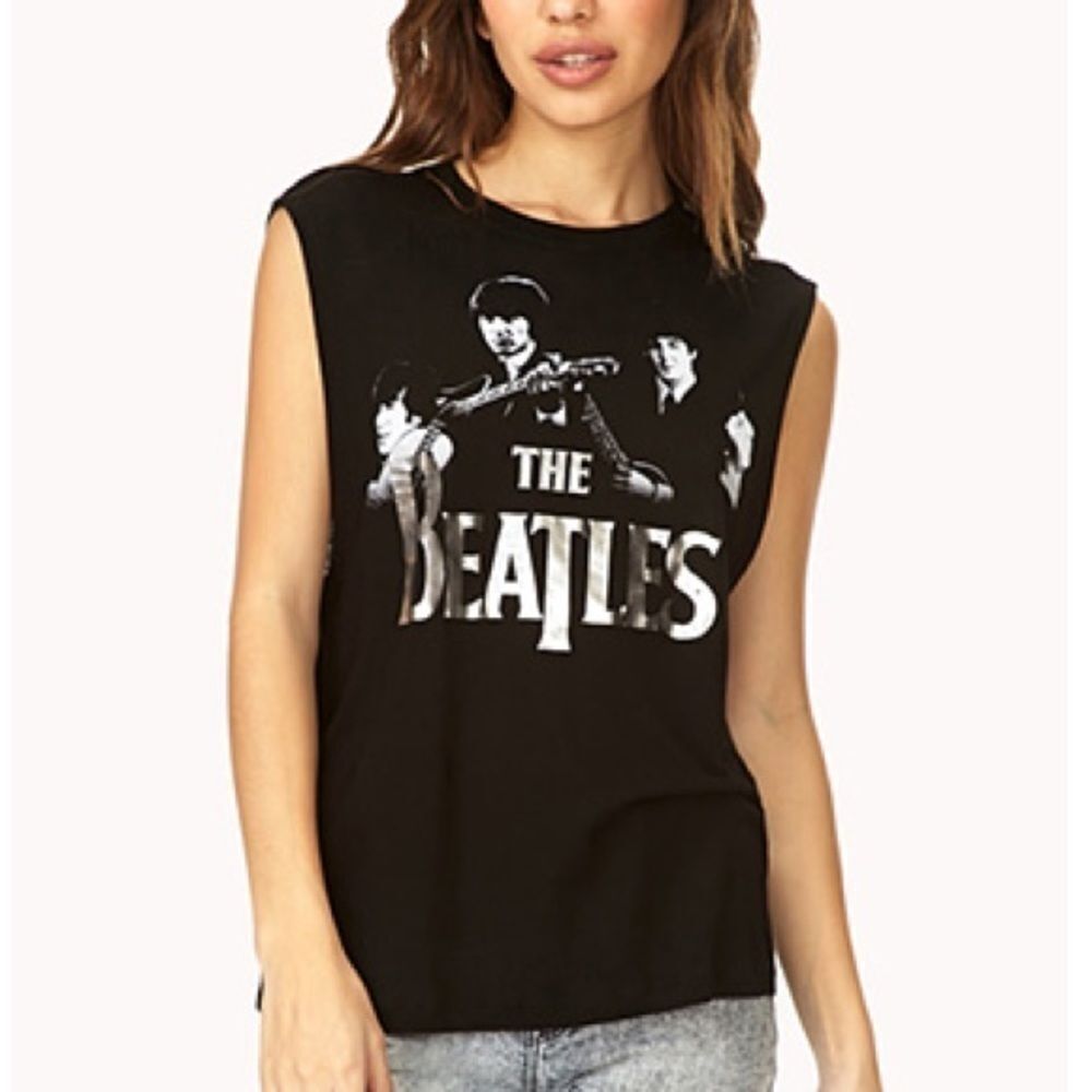 The Beatles Apple Core 2013 Official Foil Rock Band Muscle Tank Top L‌‌‌‌